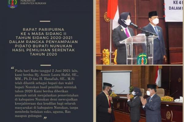 Bupati dan Wakil Bupati Nunukan Pidato Perdana di Rapat Paripurna DPRD
